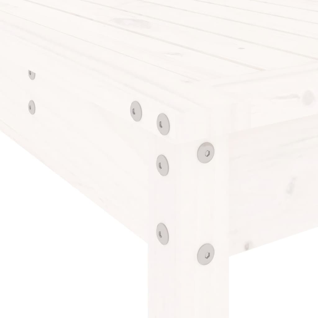 5-tlg. Garten-Essgruppe Weiss Massivholz Kiefer